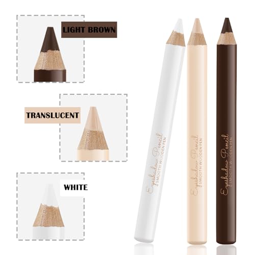 3-Piece Eyebrow Pencil & Eyeliner Set - Waterproof Long Lasting