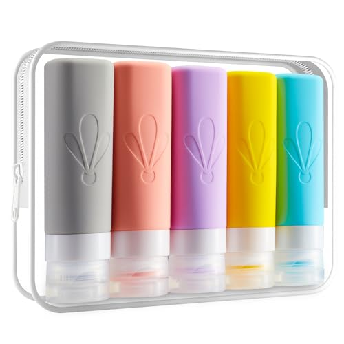 TSA Approved Travel Bottles 3oz Leak Proof Silicone Toiletries