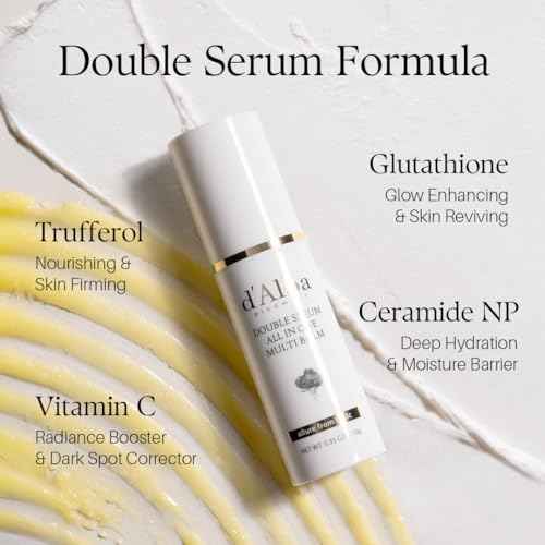 d'alba Piedmont Italian White Truffle Double Serum All-in-one Multi Balm, Vegan Skincare with Vitamin C and Vegan Collagen, 3-in-1 Anti Wrinkle, Eye Treatment, Dark Spot Remover