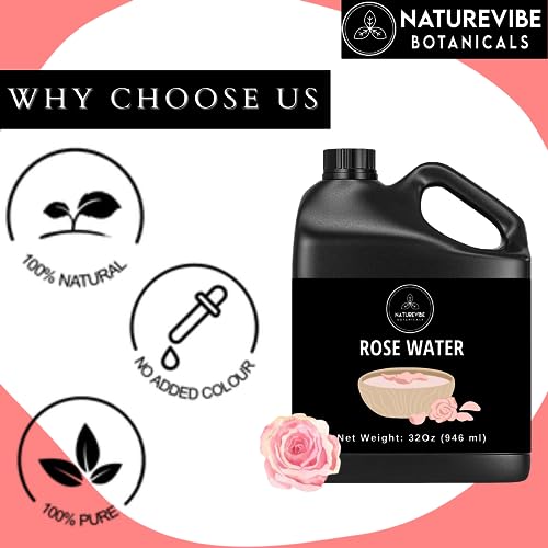 Naturevibe Botanicals Premium Rose Water 32oz and Moringa Seed Oil 32oz | Oil Combo
