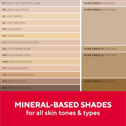 Mirabella Invincible Pure Press Foundation - Buildable Mineral Powder, Age-Defying, Porcelain P2