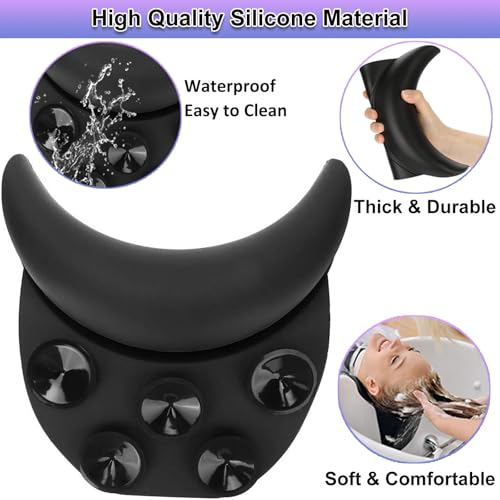 Silicone Shampoo Bowl Neck Rest with Suction Cups