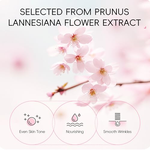 Skin Care Set Sakura Women Beauty Gift Sets Korean Skin Care Kit- Cleanser,Serum,Face Cream,Toner,Eye Cream,Mud Mask-Skin Care Routine Kit (One Size, Cherry Blossom-StyleB-Luxury Moisturizing)