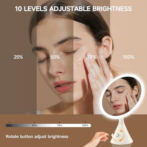 Lighted Makeup Mirror with Magnification Electric Plug in, 7X Magnifying Lighted Vanity Makeup Mirror with Led Lights