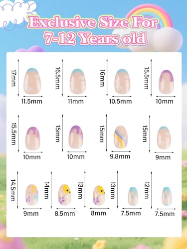 Kids Press On Nails 26-Piece Set – Easy Glue-On Fake Nails