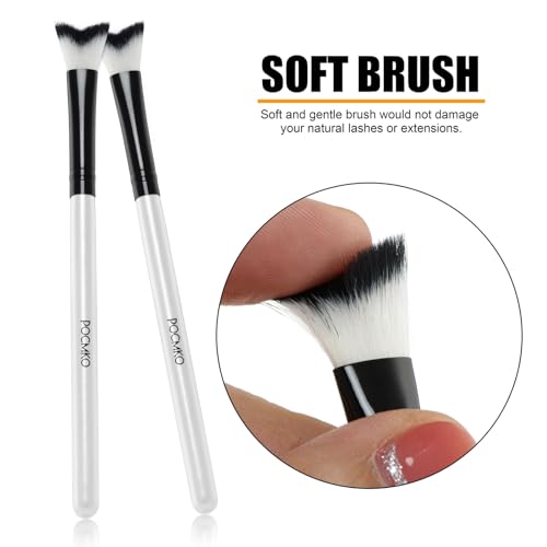 10 PCS Curved Eyelash Cleaning Brushes - Soft Lash Shampoo Brushes