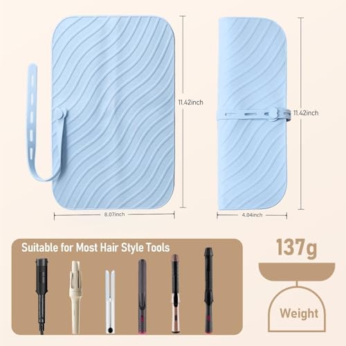 Heat Resistant Silicone Mat Pouch for Curling Iron & Styling Tools