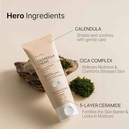 Calendula Cream | Face Moisturizer for Sensitive, Dry Skin | With Cica & Ceramide for Skin Barrier Repair & Hydration | 100% Plant Based