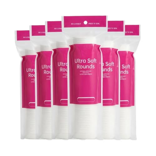 Astraescly 600 Pack Cotton Rounds with 100 Count (Pack of 6) - Soft, Absorbent Facial Cotton Pads for Makeup Removal & Skincare