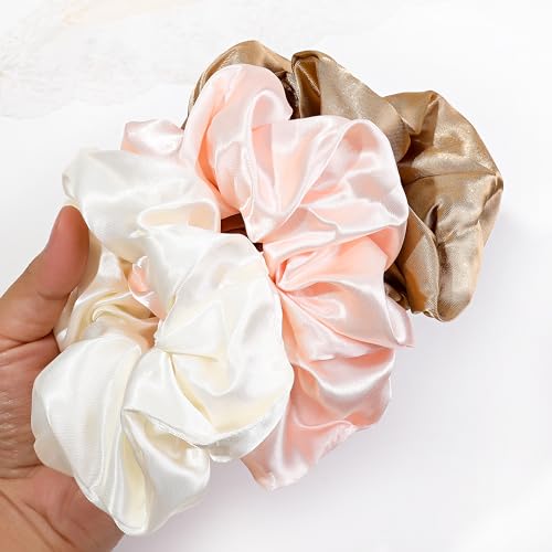 16 Satin Scrunchies for Women - No-Crease Hair Ties for Thick Hair