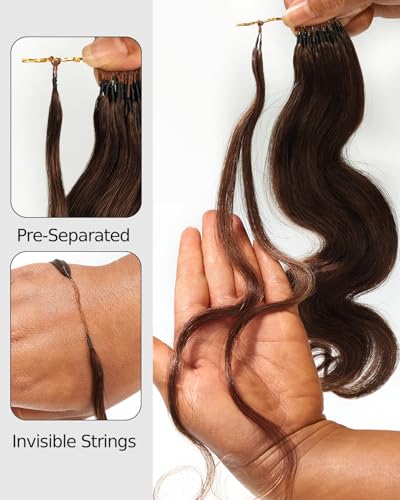 BEEOS Body Wave Remy Human Crochet Hair #4 Brown 22 Inch