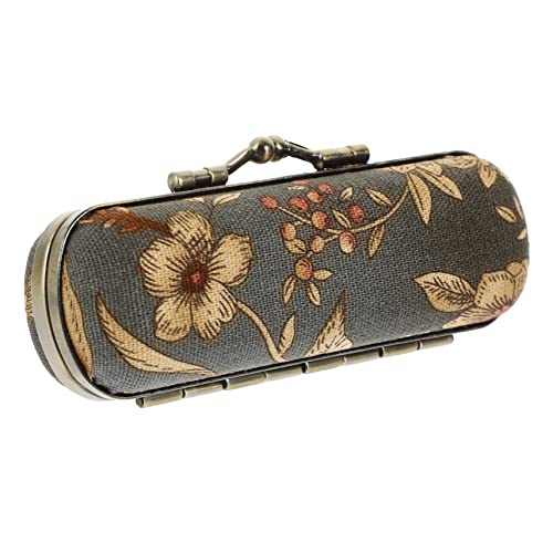 Beatifufu lipstick storage box floral lipstick case vintage lipstick holder lipstick case holder retro lipstick case lipstick container floral wallet cloth travel jewelry vanity mirror