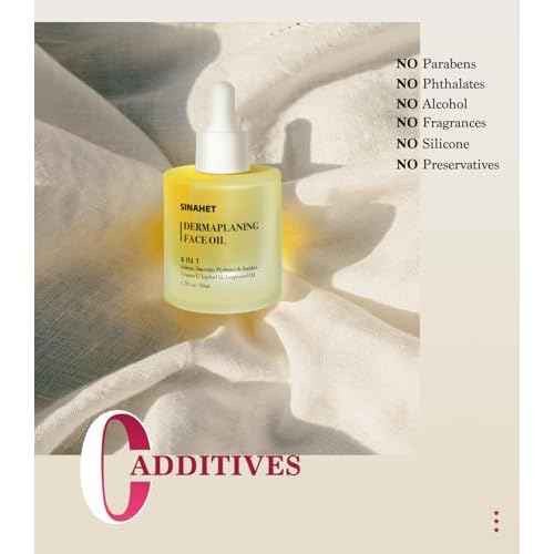 SINAHET Dermaplaning Oil, Natural Moisturizing Shave Oil for Face & Body Hair, Skin Soothing Oil made with essence of Jojoba, Vitamin E, Tea Tree, and Grape Seed (1.7fl. oz/50ml)