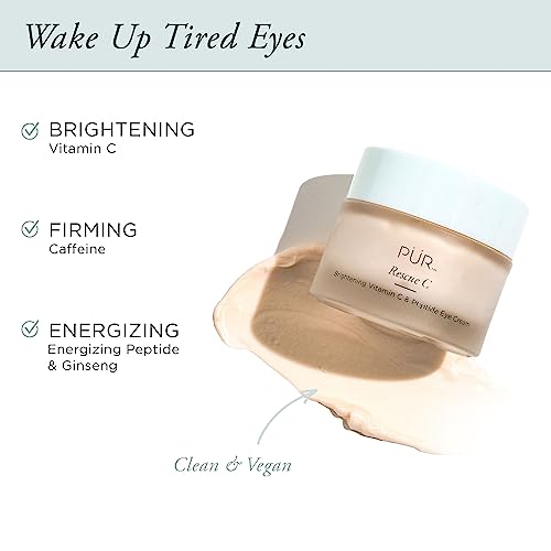 P?R MINERALS Rescue C Brightening Vitamin C & Peptide Eye Cream, Vitamin C, Caffeine, Peptide, 0.5 oz
