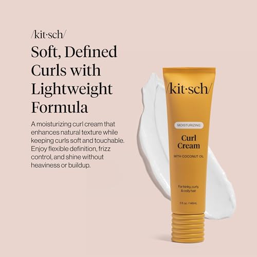 Kitsch Moisturizing Curl Cream for Curly & Wavy Hair - 5 oz, Frizz Control