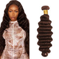#4 Brown Deep Wave Human Hair Bundles - 28 Inch, 50g