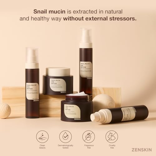 Snail Mucin & Peptide Skin Revive Cream, Deep Hydration, Youthful Appearance with 90% Snail Mucin & 5 Peptides for Smooth, Youthful, Radiant Skin, 100ml