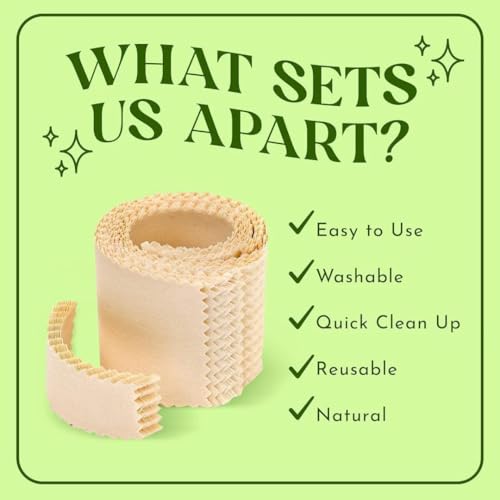 MOOM Organic Sugar Wax with Tea Tree Oil (12 oz) + 48 Reusable Polycotton Waxing Strips ? Gentle Hair Removal Kit for Face, Bikini, Legs & Body ? Natural & Vegan for Women & Men (Sticks NOT Included)