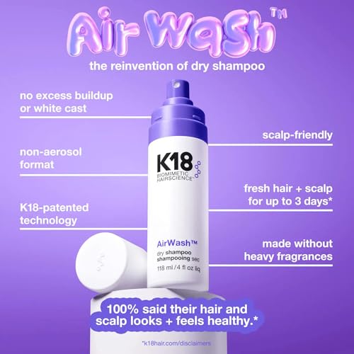 K18 AirWash Dry Shampoo – Non-Aerosol, Oil Control