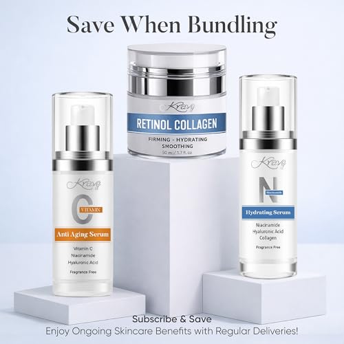 Advanced Anti-Aging Niacinamide Hydrating Day & Night Serum All in One Skincare Solution (Face, Neck, Eyes, D?collet?) for Discoloration, Minimizing Pores, Wrinkles, Fine Lines, Fragrance Free, 1 floz