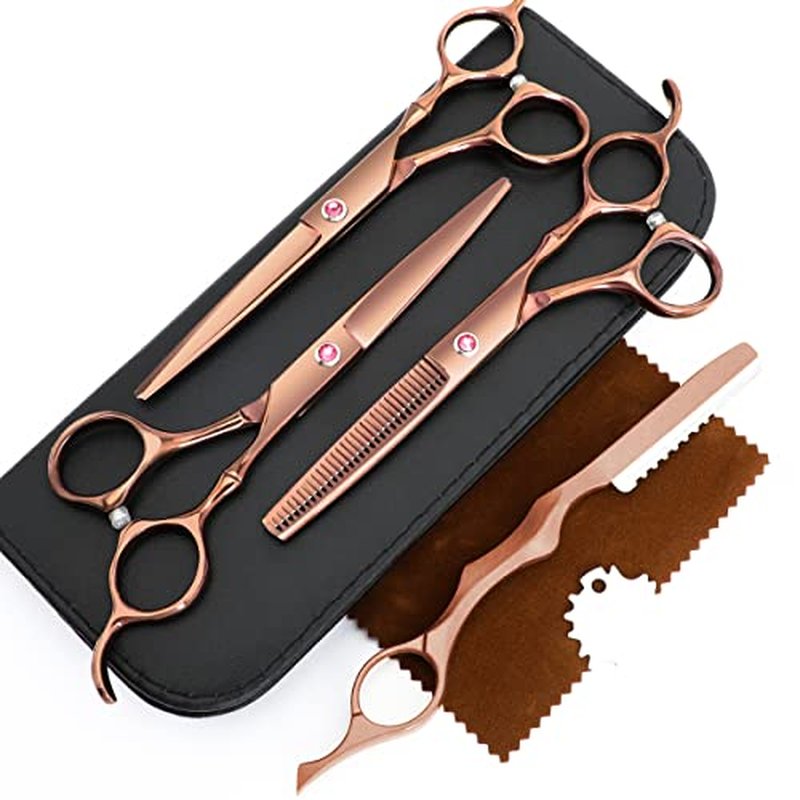 Professional Stainless Steel Hair Cutting Scissors Set - 4-Piece Salon Shears for All Hair Types