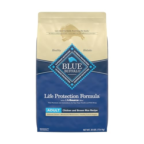 Blue Buffalo Life Protection Formula Adult Dry Dog Food, Helps Build and Maintain Strong Muscles, Made with Natural Ingredients, Chicken & Brown Rice Recipe, 30-lb. Bag