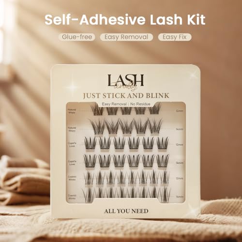 Self-Adhesive Lash Clusters Kit - 3 Styles, Glue-Free