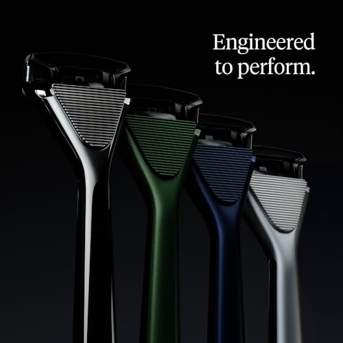 Premium Razor for Men, Handle + 2 Razor Blade Refills + Magnetic Shower Hook, Precision Trim Edge (Matte Black)