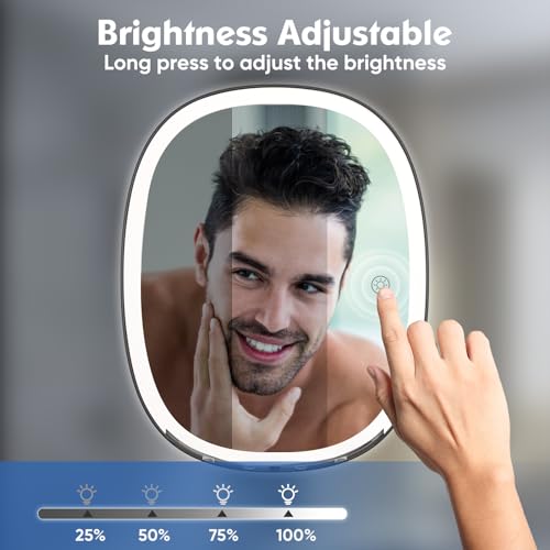 COSMIRROR Fogless Shower Mirror with LED Lights & Razor Holder