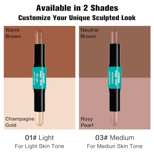 Contour & Highlighter Stick Duo - 2Pc Face Shaping Makeup Set