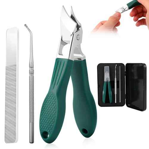 3Pcs Eagle Beak Beveled Nail Clippers,Wide Jaw Opening Anti-Splash Slanted Nail Clipper,Edge Nail Clippers,Long Handle Wide Jaw Opening Anti-Splash Slanted Nail Clipper for Men Women