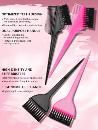 YOOVR 24-Piece Hair Dye Kit with Dual-Color Brushes & Bowls