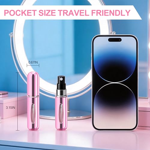5 Pack Refillable Travel Perfume Bottles with View Window - 5ml