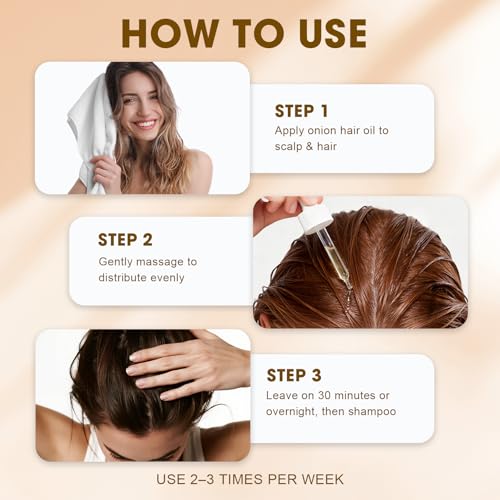 Onion Oil for Hair & Scalp - Nourishing Blend with Coconut & Rosemary, 60ml