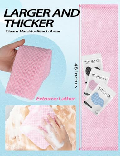 48" Exfoliating Shower Towel for Body & Back Scrub