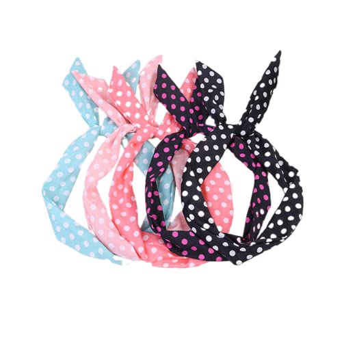 6Pcs Twist Bow Headbands with Wired Rabbit Ears