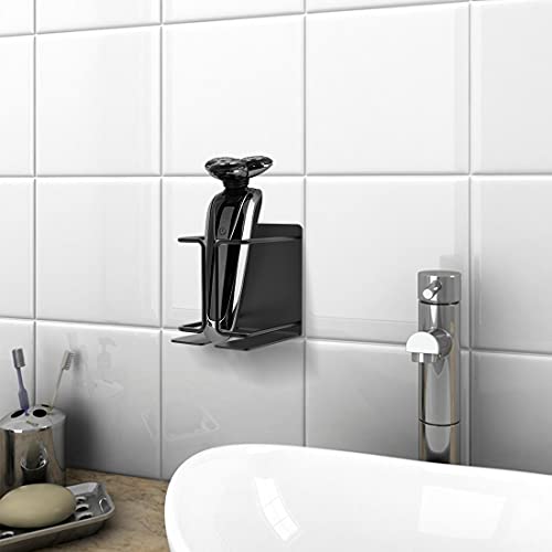 Linkidea Electric Razor Holder Wall Mount, Razor Hanger, Stainless Steel Electric Shaver Bathroom Holder Compatible with Philips Shaver 2400, Norelco Series 9, Series 7 (Black)
