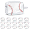 16PCS Baseball Cosmetic Bag - Waterproof Baseball Clear PVC Travel Bag,Baseball Gift Accessories Bags Goodie Snack Makeup Bag,Toiletry Zipper Pouch Organizer,Baseball Team Gifts for Girls Team Player
