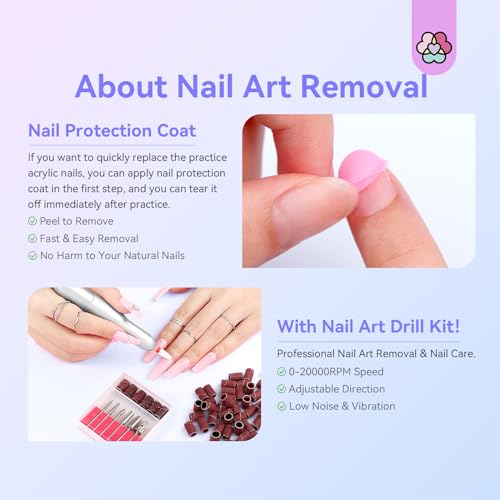 SAVILAND Professional Acrylic Nail Kit with Drill: 6 Colors Acrylic Powder & Liquid Beginner's Starter Set with Essential Oil Nail Primer Dehydrator Nail Tools DIY Home Manicure Christmas Gift