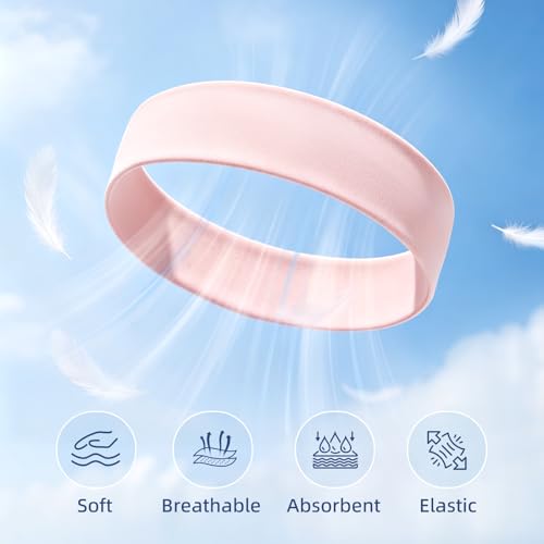 Fishinsea 10 Pack Colorful Elastic Non-Slip Headbands for Women Sports Yoga Workout
