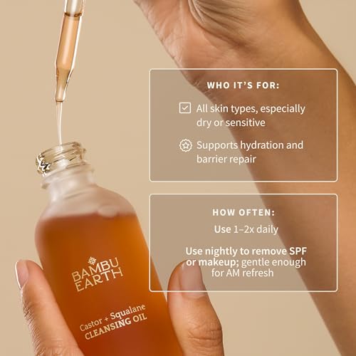 Bambu Earth Castor & Squalane Hydrating Cleansing Face Oil - Gentle Makeup Remover