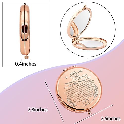 WSNANG Mother of The Bride Makeup Mirror to My Mother Compact Mirror Gifts for Mom Sentimental Gifts Wedding Keepsake Gift (to Mother Mirror)