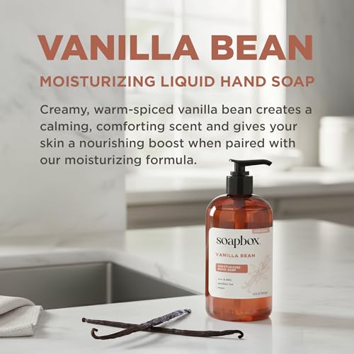 Soapbox Vanilla Bean Liquid Hand Soap - Moisturizing Hand Wash, 3 Pack