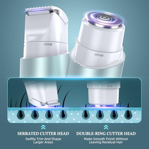 NIPOO Waterproof Bikini Trimmer for Women - Dual Head Electric Razor