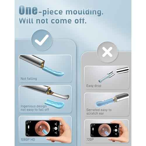 Ear Wax Removal Tool Camera - Ear Wax Removal Kit - Ear Cleaner with Camera - 1080P HD Ear Camera with 6 Ear Spoon - Ear Cleaner for iOS & Android