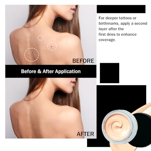 QSLYUYUAN Waterproof Tattoo Cover Up Makeup - Long-Lasting Concealer for Tattoos & Blemishes