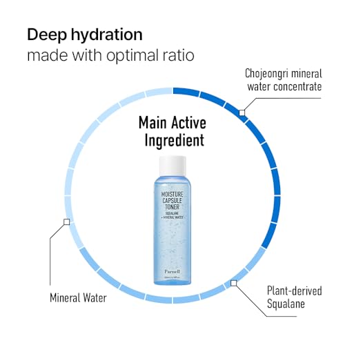 Parnell Squalane Mineral Water Capsule Toner, Deep Hydrating & Nourishing K-Beauty Face Essence for Dry, Sensitive Skin (6.76 fl. oz / 200ml)