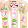Pink Golf Temporary Tattoos - 96 Stickers Party Favors