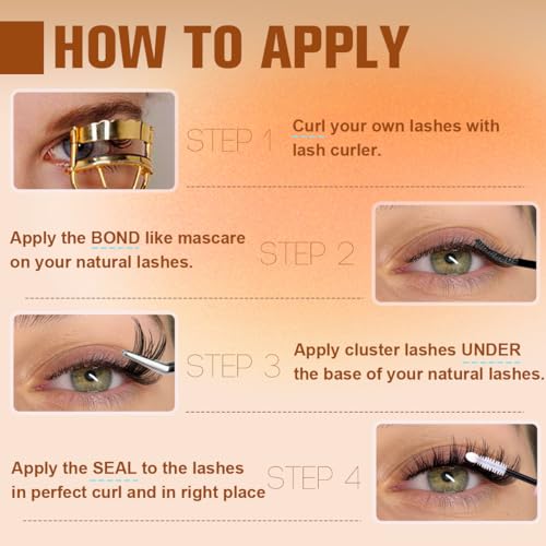 Kiromiro Fluffy Lash Clusters Wispy Cluster Eyelash Extensions 10?18mm Fairy Volume 3D D Curl DIY Lash Clusters 156pcs Thin Band Soft Individual Lashes