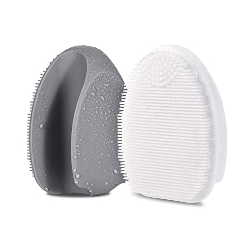 Silicone Face Scrubber 2-Pack, Manual Facial Exfoliator Brush